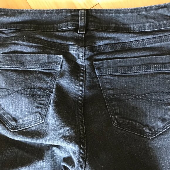 Upcycled Patchwork Jeans, Size 12: Black Grunge Hippie Pants, Tattered Patches - Picture 5 of 12